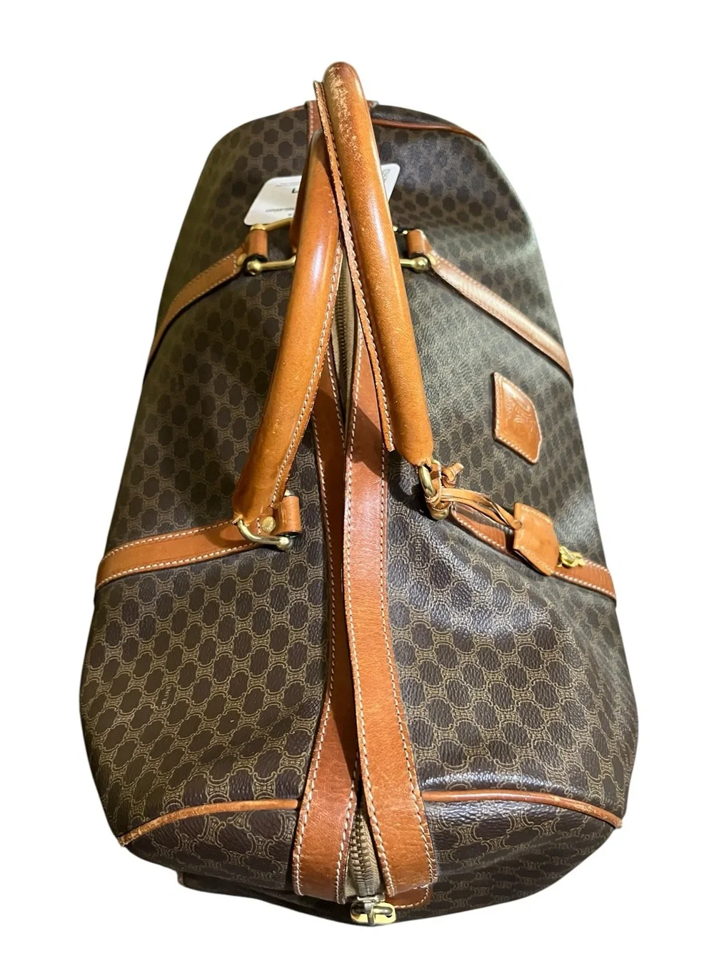 Celine Macadam Vintage Boston Bag Weekender Duffel Bag Authentic